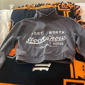 Fort Worth Stock Show Gray Cropped Sweatshirt